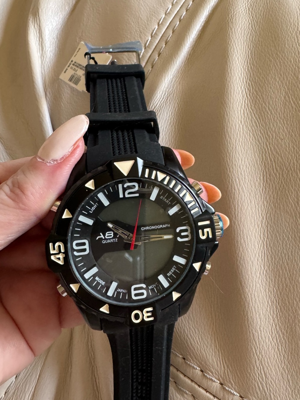 NWT Aeropostale Black A8 Quartz Sport Watch with Rubber Strap